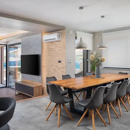 Emma On Island Pag For 14 Persons With Sea View, Wellness & Pool Heating *