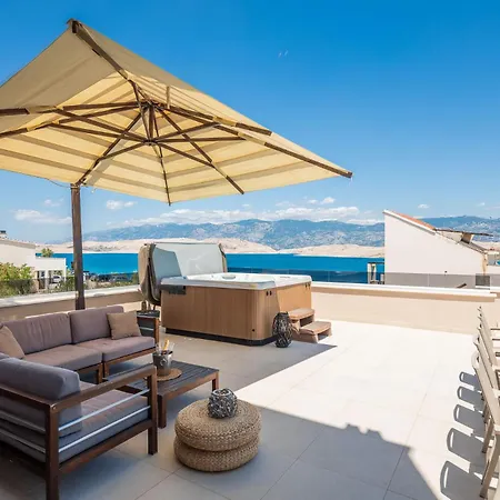 Emma On Island Pag For 14 Persons With Sea View, Wellness & Pool Heating Villa *