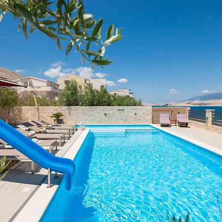 Emma On Island Pag For 14 Persons With Sea View, Wellness & Pool Heating Villa