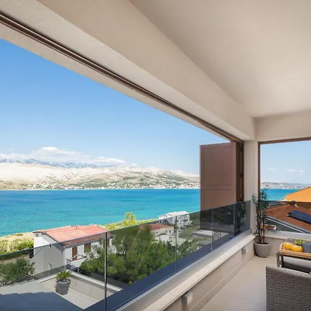 Villa Emma On Island Pag For 14 Persons With Sea View, Wellness & Pool Heating *